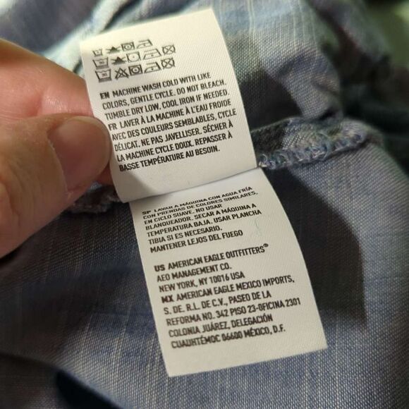 American Eagle Outfitter chambray‎ long sleeve blouse size XS - Picture 11 of 12